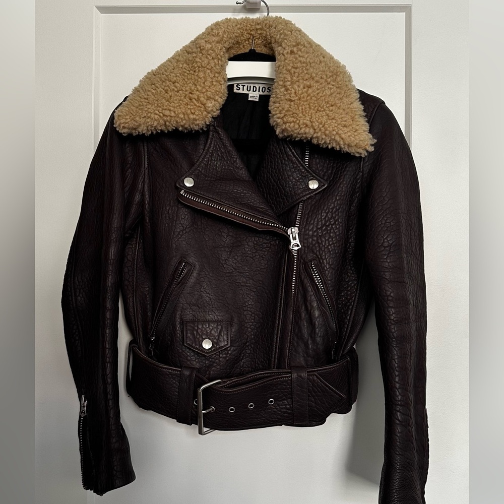 Acne Studios Mape Petit Cropped Leather Jacket